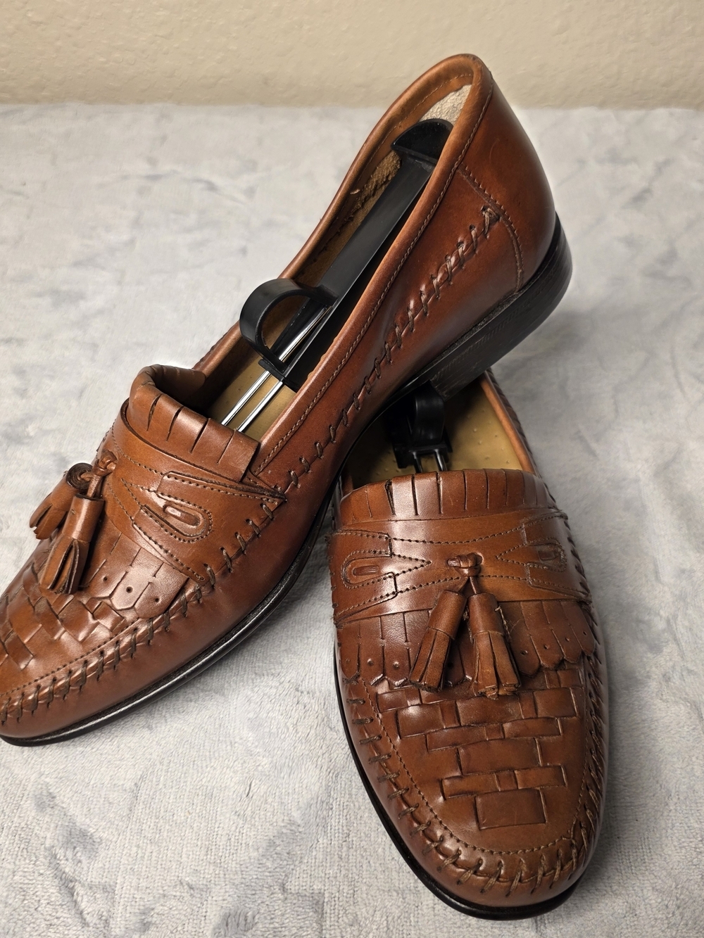 Giorgio Brutini Tan Woven Tassel Loafers